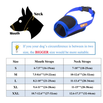 Muzzle Anjing dengan Hook &amp; Loop