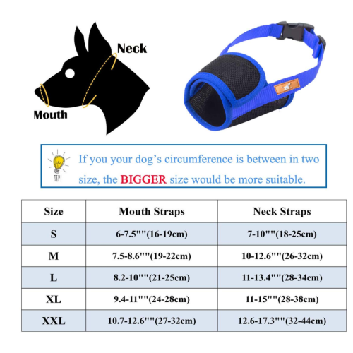 Muzzle Anjing dengan Hook &amp; Loop