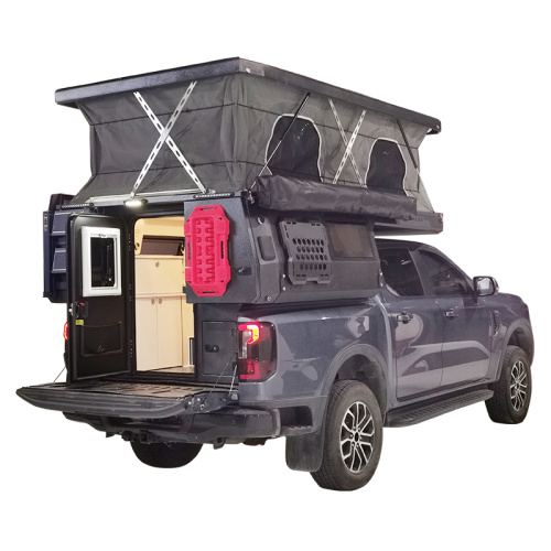 Lightweight Aluminum RV Trailer Sleeps 4 Pickup Truck Backpack Box with Outdoor Camper Features Light Weight