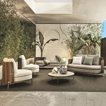 Modern Metal Frame Outdoor Sofa Set with Rattan Design for Patio and Garden