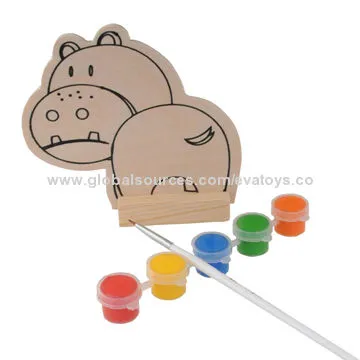 2014 new play baby paint popular wooden DIY toy set