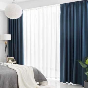 Cotton and linen simple blackout curtains