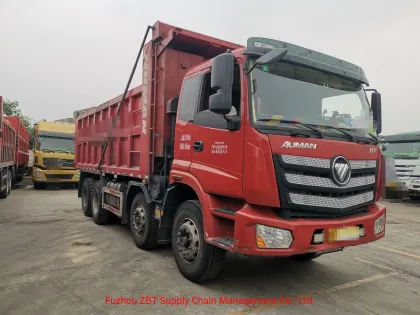 Good Condition Used Foton Auman Heavy Tractor Dump Truck 8X4 Tipper Trucks in Cheap Price