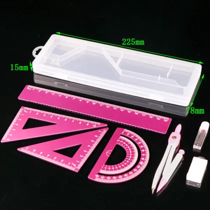 School Stationery Kit Mathematical Instruments Compass Set Aluminum Ruler Eraser Math Tool Geometric Set Oxford Mathematics Set