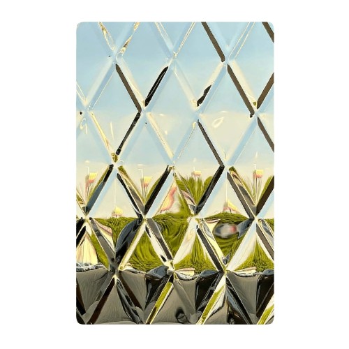 Placa em relevo de aço inoxidável 14