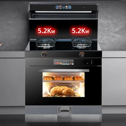 The Latest Design of New Integrated Cooker Power-Saving Kitchen Hood with Integrated Gas Stove