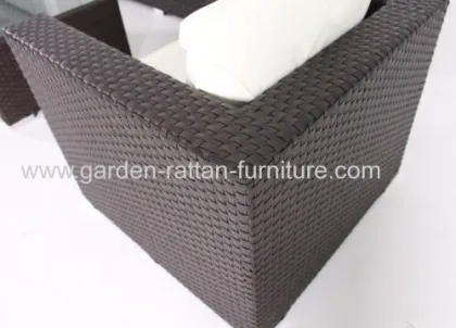 Garden Rattan Furniture Sofa Brown Wicker 