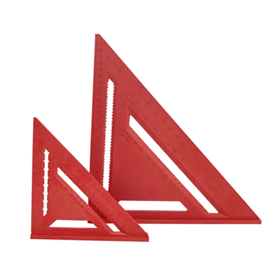 Red ABS Plastic Triangular Ruler (185mm) - Perfect Tool for Woodworking and Scale Measurements