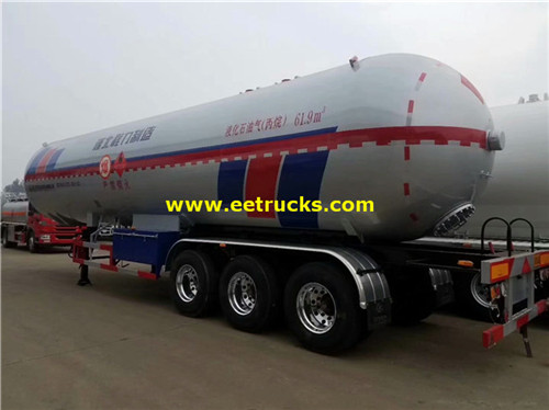 32Ton 62000L البروبان ناقلات الغاز المقطورات