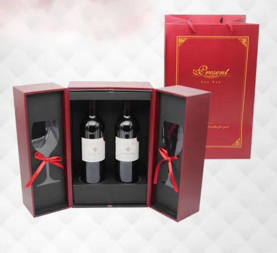 Custom Double Side Closure Wine Packaging Paper Box