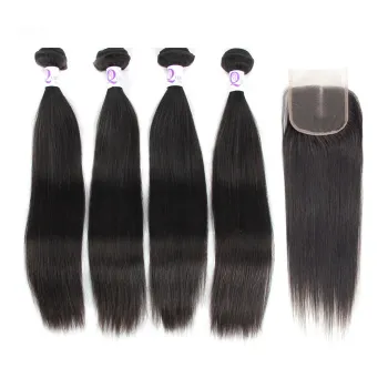 100 Premium Virgin Hair Bundles And Closure Set Peruvian Hair With Film Lace Frontal Cambodian Wavy Hair Body Wave With Closure