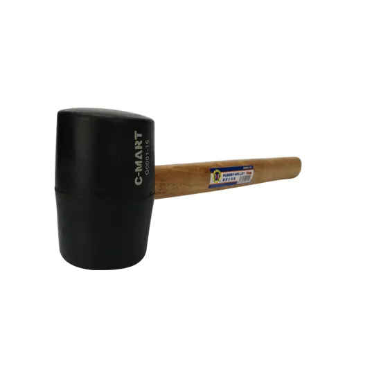 16 oz Rubber Mallet Hammer with Wooden Handle: High-Quality Hammer Tool for Various Uses