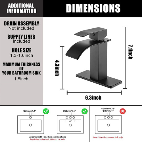 Remplacement d&#39;une poignée Meilleure robinet de cascade de lavabo de salle de bain