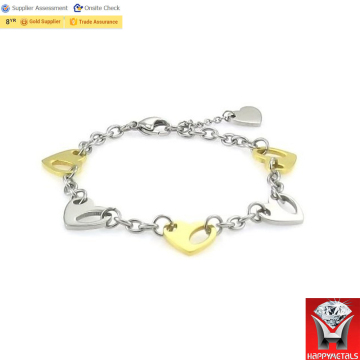 Stainless steel gold bracelet charms