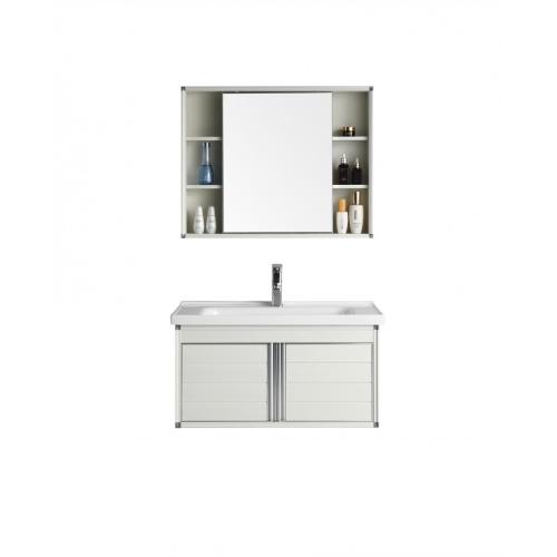 White and grey color aluminum cabinet for bathroom