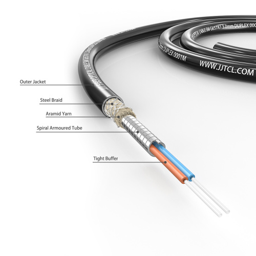 5.0mm Duplex armoured fiber optic cable with braid