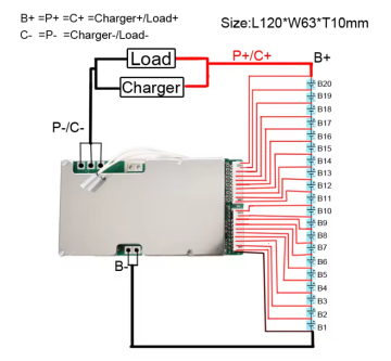 BMS Active Balance Li-ion 25ah 40a PCB