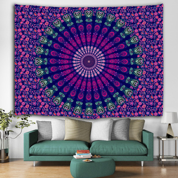 Bohemian Tapestry Mandala Wall Hanging Indian Style Boho Psychedelic Tapestry for Livingroom Bedroom Home Dorm Decor Purple