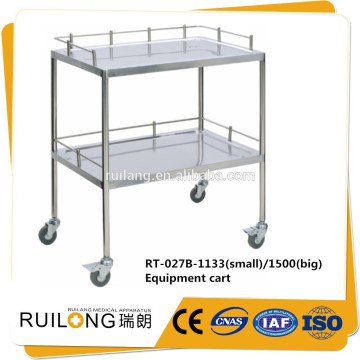 Stainless Steel Hospital Two Layers Nursing Care Instrument Trolley