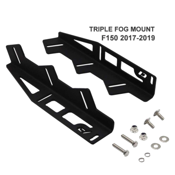2017-2019 Raptor Front Bumper Hid Hid Triple Fog Light Mount Kit Bracket per Ford F150