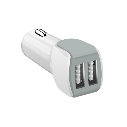 adaptador de carregador de carro USB plástico 2 portas por atacado