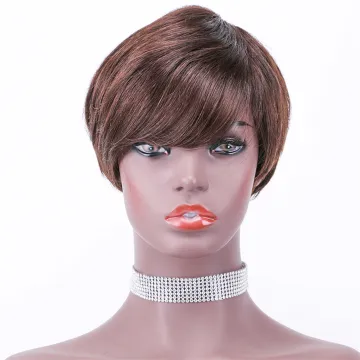 Wholesale 10A 180 Density Pixie Cut Wigs short bob wigs for black women brazilian hair wigs for black women