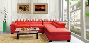 Modern corner sofa for living room red color