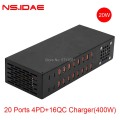 20 portas USB PD de alta potência 400W