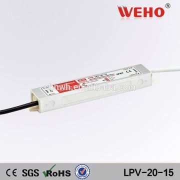 20W 15V waterproof power supply 15v 1.3a 15v led power supply