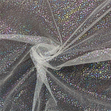 Kain Tulle Iridescent Foil Spots untuk Pakaian Gadis