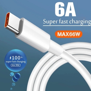 6A Super Charger Cable 66W Supercharge Type C USB Cable for Huawei Mate 40 Pro, Mate 20, 30 Pro, P Series, and Honor 30, 30S