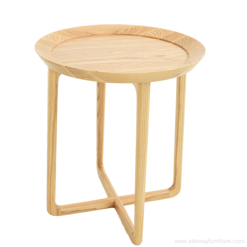 Modern Original Design Wooden Round Coffee Side Table