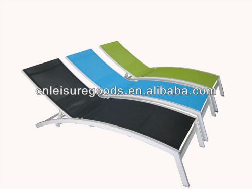 Original aluminium poolside sling sunbed