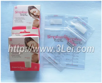 Gamma ray sterilized milk storage bag