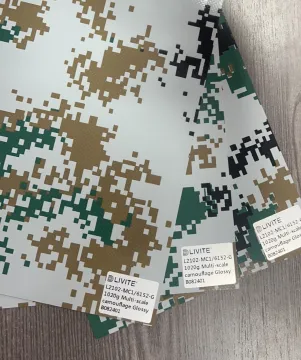 PVC Tarpaulin 1020g camouflage color Architecture membrace materials waterproof tarpaulin
