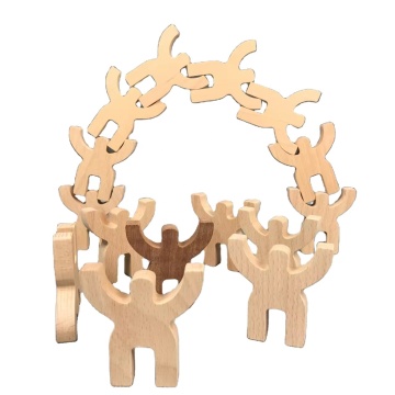 Montessori-inspired Educational Wooden Building Toy: A Smart Assembly Human Shape Stacking Blocks for Kids