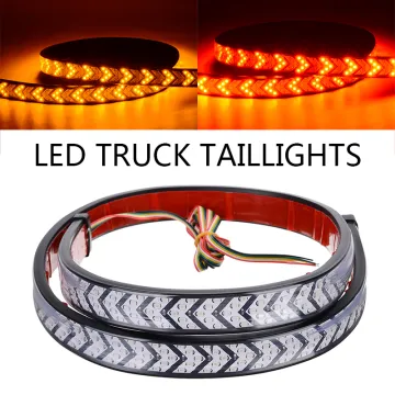 Mayitr 1pc Car Auto Flowing 360 LED Truck Red Tail Light Strip Flowing Water Yellow Turn Signal Tailgate Brake Bar Reverse Parts