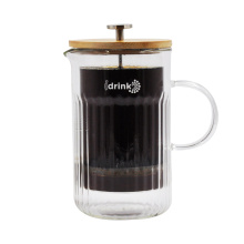 Novità borosilicata caffettiera decorativa personalizzata/tè in vetro