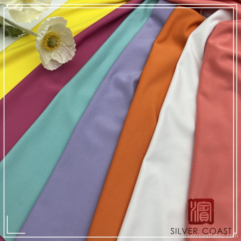 Tissu en maillot de spandex en polyester de couleur unie
