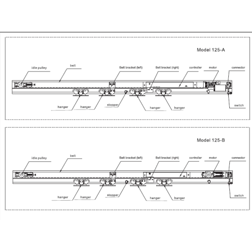 Automatyske glês Sliding Door Export-motor