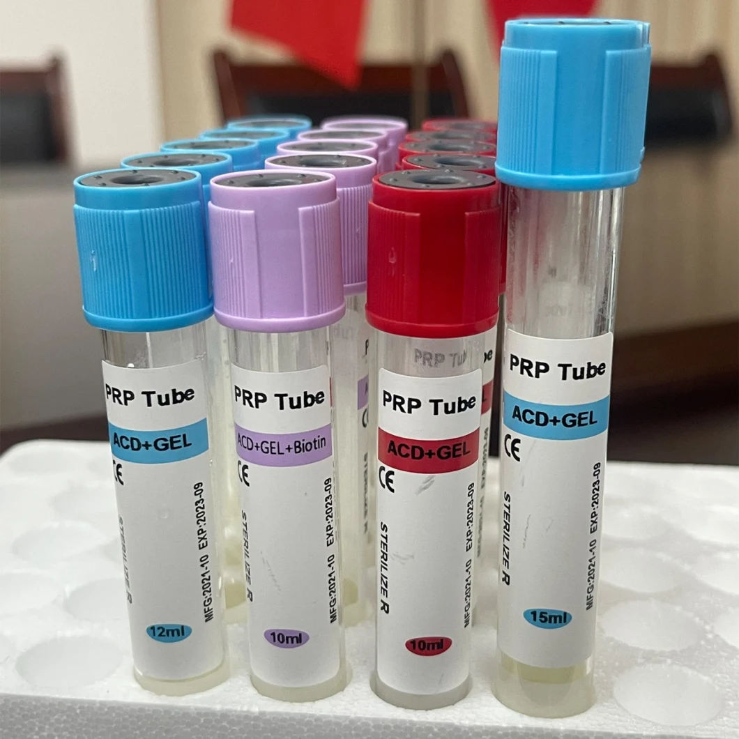 Tubos de Prp de la colección de sangre del vacío de la clínica médica disponible de la belleza con ISO
