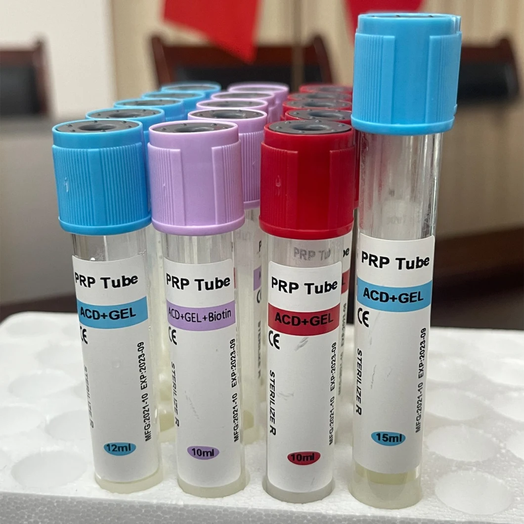 Tubes Prp de collecte de sang sous vide de clinique de beauté médicale jetables avec ISO