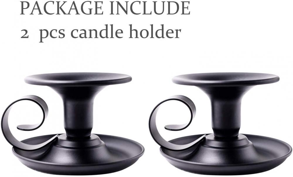 Conjunto de 2 titulares de candelabros negros simples