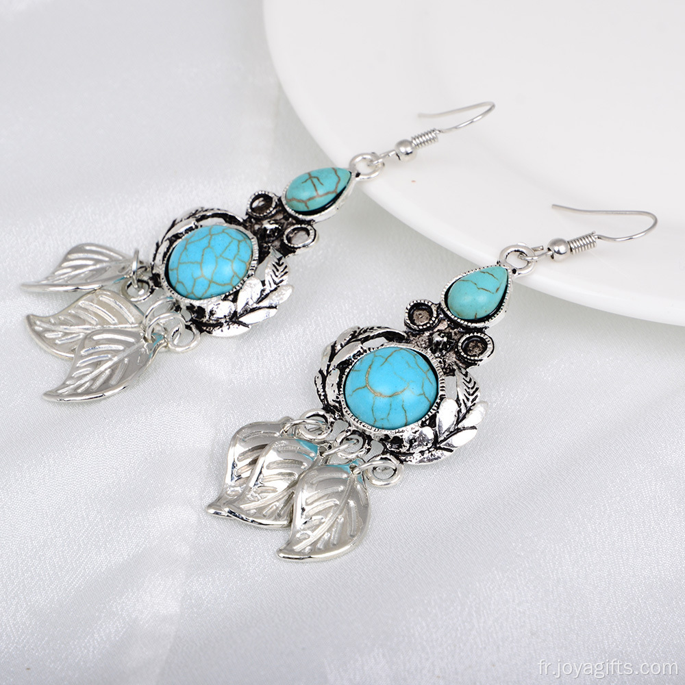 Laisse le gland boucles d’oreilles femme Turquoise bijoux en gros