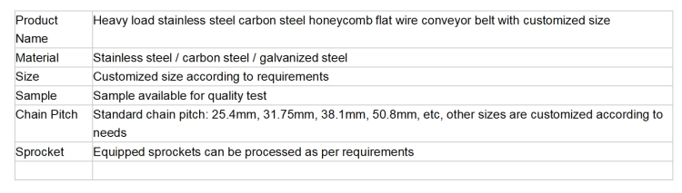 Honeycomb conveyor mesh belt