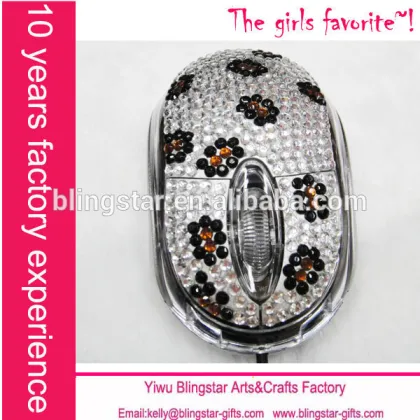 Wholesale fashion wired rhinestone mouse