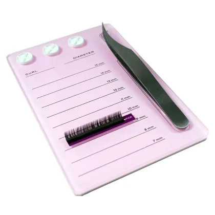 Acrylic Pink Lash Pallet Tray with Magnet Hold Tweezers for Eyelash Extensions