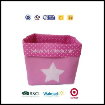 High quality and New style 2016 eco-friendly canvas lovely storage basket