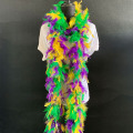 Wholesale Cheap Rainbow Sectioned Turkey Feather Boa For Cloth Decoration