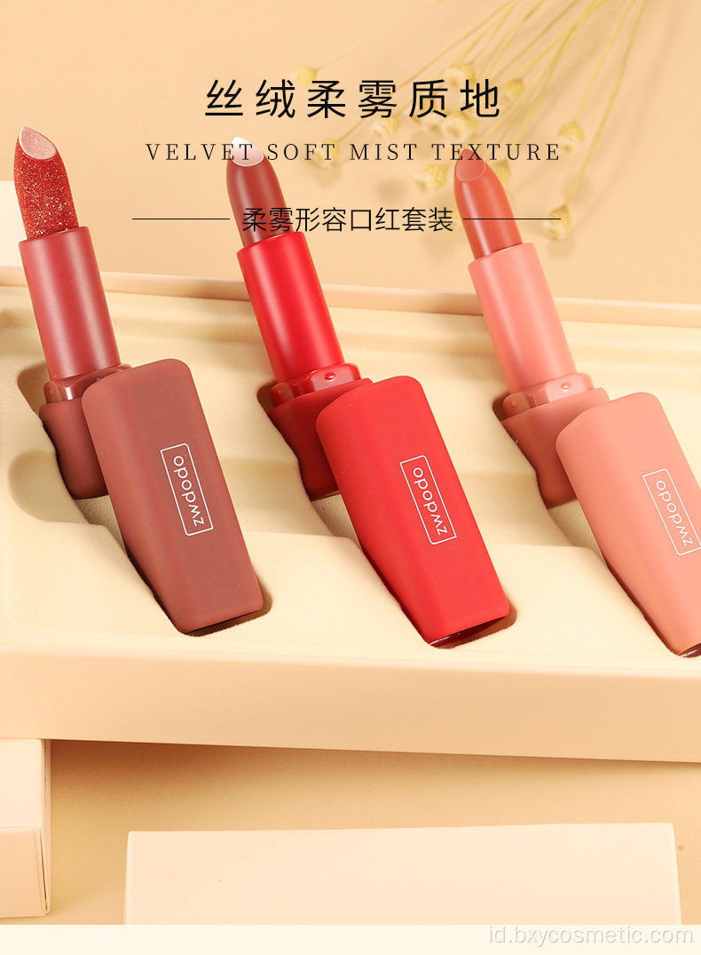 Kotak set lipstik kabut lunak